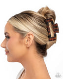Prized Plaid - Brown Hair Clip - Paparazzi Accessories
