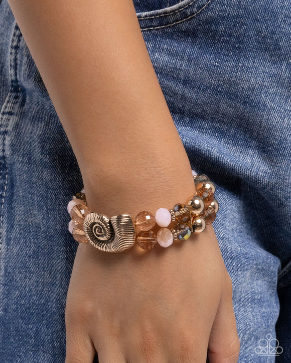 Snail Shimmer - Brown Bracelet - Paparazzi Accessories