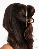 Social Shimmer - Gold Hair Clip - Paparazzi Accessories