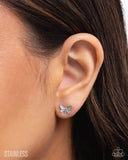 Whimsical Willpower - Silver Post Earrings - Paparazzi Accessories