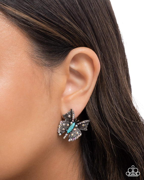 Hovering Harmony - Blue Post Earrings - Paparazzi Accessories