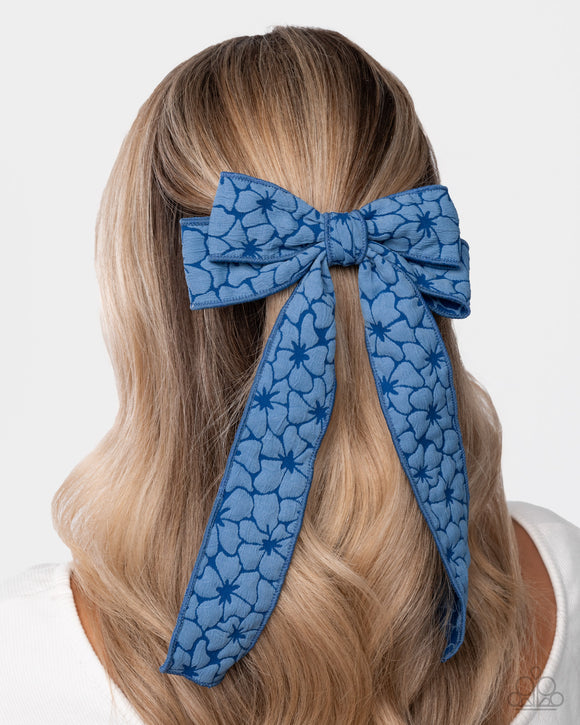 Good to BOW - Blue Hair Clip - Paparazzi Accessories