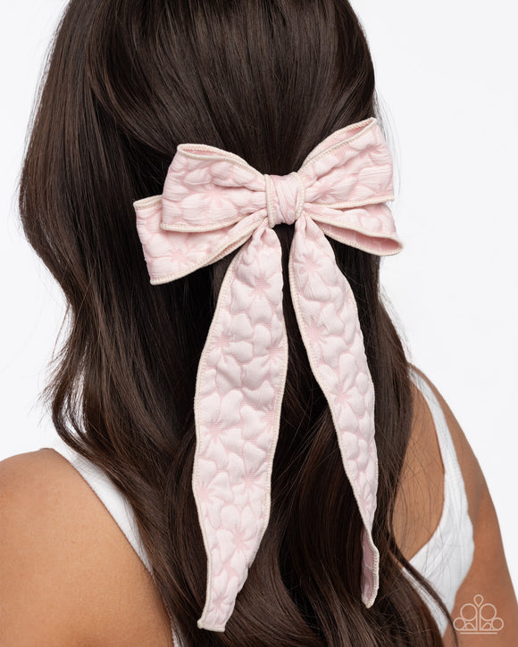 Good to BOW - Pink Hair Clip - Paparazzi Accessories