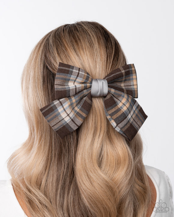 Front BOW Seat - Brown Hair Clip - Paparazzi Accessories
