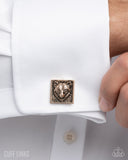 Alpha of the Pack - Gold Cuff Links - Paparazzi Accessories