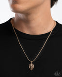 MANE Character - Gold Mens Necklace - Paparazzi Accessories