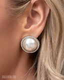 Dazzling Duplicate - White Post Earrings - Paparazzi Accessories