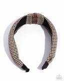 Houndstooth Haute - Brown Headband - Paparazzi Accessories