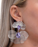 Wiry Wisdom - Purple Post Earrings - Paparazzi Accessories