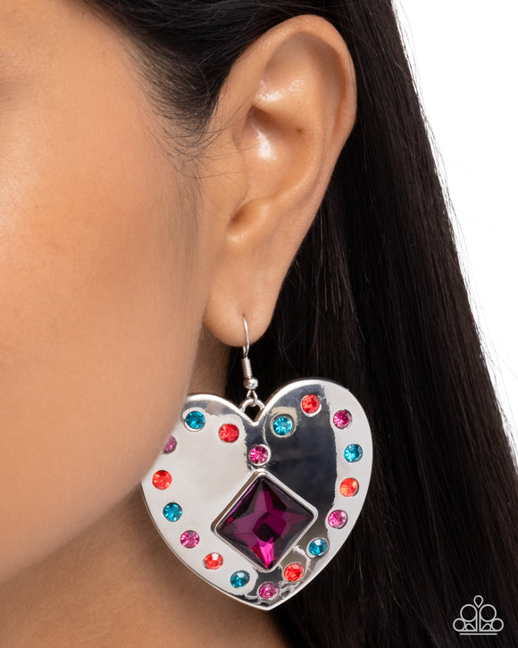 Lovely Lights - Pink Earrings - Paparazzi Accessories