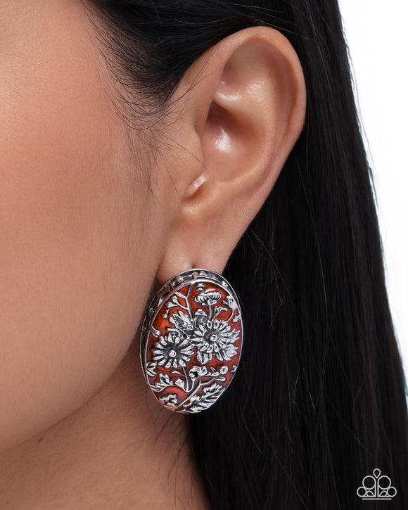 Portrait of Perfection - Orange Post Earrings - Paparazzi Accessories