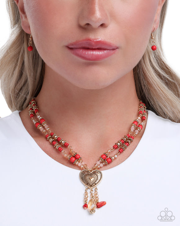 Breathe a Sigh of Relief - Red Necklace - Paparazzi Accessories