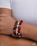 Seasonal Stretch - Red Bracelet - Paparazzi Accessories