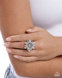 Petaled Premonition - White Ring - Paparazzi Accessories