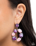 Suitable Shimmer - Purple Post Earrings - Paparazzi Accessories