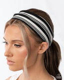 Striped Symphony - Black Headband - Paparazzi Accessories