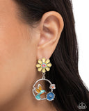 Tropical Tapestry - Yellow Post Earrings - Paparazzi Accessories