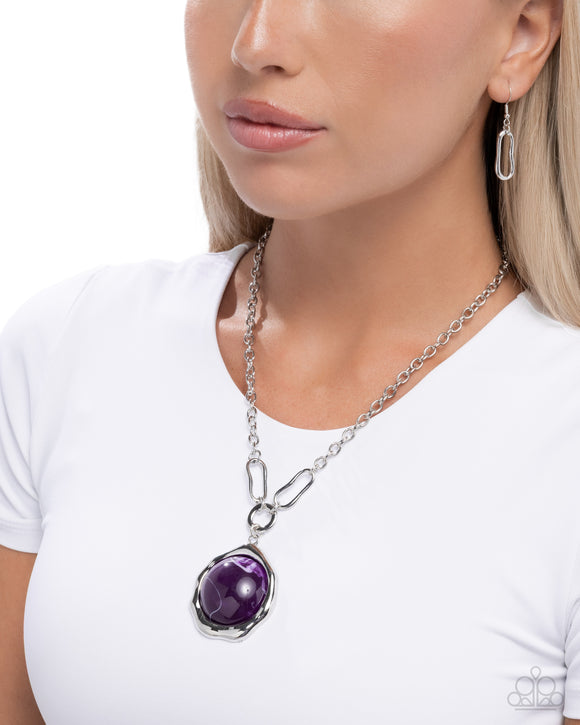 Symphonic Sheen - Purple Necklace - Paparazzi Accessories
