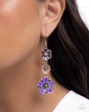 Floral Flock - Purple Earrings - Paparazzi Accessories