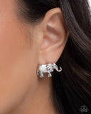 Elephant Eloquence - Silver Post Earrings - Paparazzi Accessories