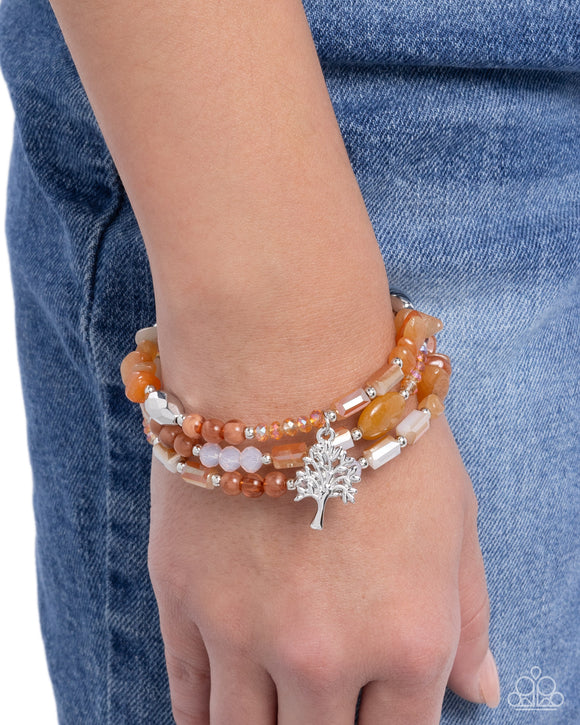 Capricious Collision - Orange Bracelet - Paparazzi Accessories
