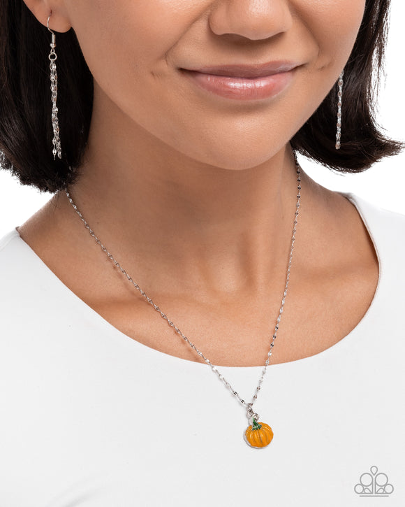 Pumpkin Patch - Orange Necklace - Paparazzi Accessories