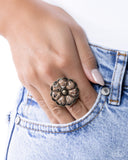 Breathless Blooms - Brass Ring - Paparazzi Accessories