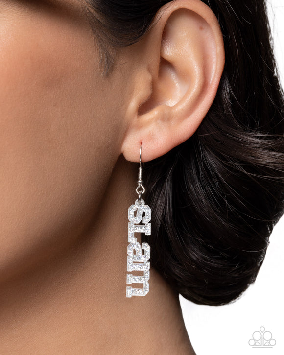 Slam Dunk Statement - Silver Earrings - Paparazzi Accessories