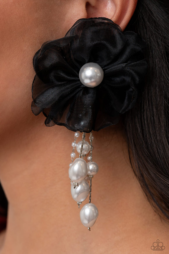 Dripping In Decadence - Black Post Earrings - Paparazzi Accessories
