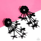 Floral Future - Black Post Earrings - Paparazzi Accessories