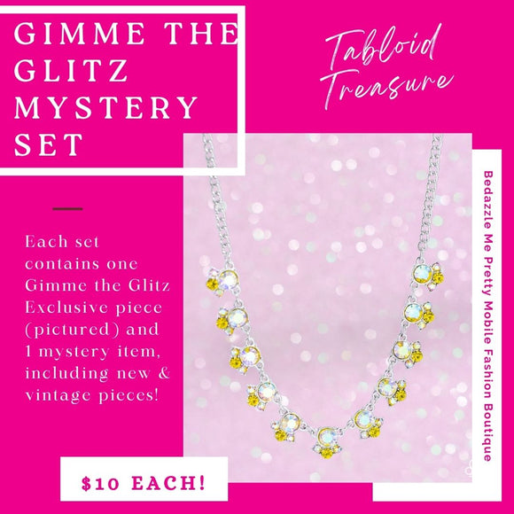Gimme The Glitz - Tabloid Treasure Yellow Necklace - 4 Pc Mystery Set - Paparazzi Accessories