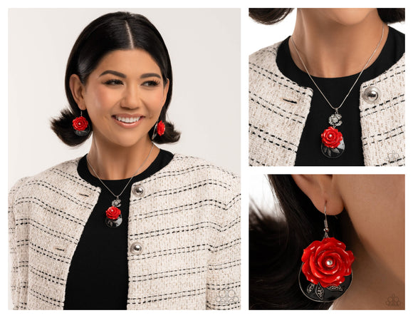Rosy Reception - Red Complete Look  - Paparazzi Accessories