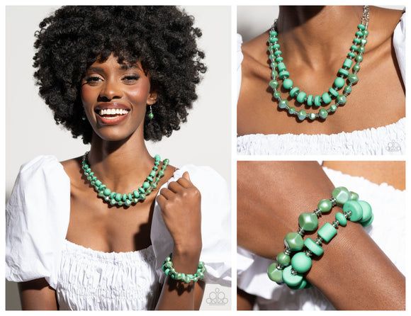 Shape Shifting Sense - Green Complete Look  - Paparazzi Accessories