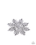 Snowflake Solstice - White Brooch - Paparazzi Accessories