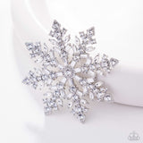 Snowflake Solstice - White Brooch - Paparazzi Accessories