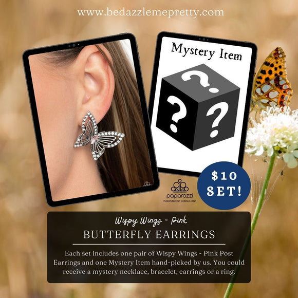 Wispy Wings Pink Earrings Mystery Set - Paparazzi Accessories