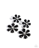 A Blast of Blossoms - Black Post Earrings - Paparazzi Accessories Post Earrings Bedazzle Me Pretty Mobile Fashion Boutique