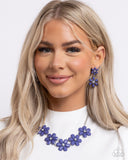 A Blast of Blossoms - Blue Post Earrings - Paparazzi Accessories Post Earrings Bedazzle Me Pretty Mobile Fashion Boutique