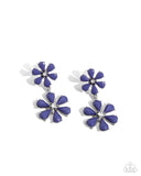 A Blast of Blossoms - Blue Post Earrings - Paparazzi Accessories Post Earrings Bedazzle Me Pretty Mobile Fashion Boutique
