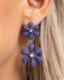 A Blast of Blossoms - Blue Post Earrings - Paparazzi Accessories Post Earrings Bedazzle Me Pretty Mobile Fashion Boutique