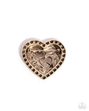 A Breath of Fresh Romance - Gold Brooch - Paparazzi Accessories Brooch Bedazzle Me Pretty Mobile Fashion Boutique