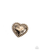 A Breath of Fresh Romance - Gold Brooch - Paparazzi Accessories Brooch Bedazzle Me Pretty Mobile Fashion Boutique