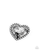 A Breath of Fresh Romance - Silver Brooch - Paparazzi Accessories Brooch Bedazzle Me Pretty Mobile Fashion Boutique