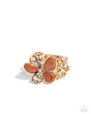 A Dizzy SHELL - Brown Ring - Paparazzi Accessories Ring Bedazzle Me Pretty Mobile Fashion Boutique
