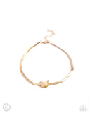 A FLIGHT-ing Chance - Gold Anklet - Paparazzi Accessories Anklet Bedazzle Me Pretty Mobile Fashion Boutique