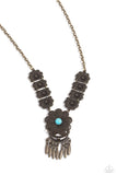 A La ROGUE - Brass Necklace - Paparazzi Accessories Necklace Bedazzle Me Pretty Mobile Fashion Boutique
