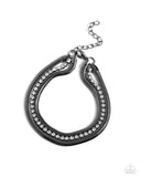 A SQUARE Treasure - Black Bracelet - Paparazzi Accessories Bracelet Bedazzle Me Pretty Mobile Fashion Boutique