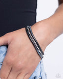A SQUARE Treasure - Black Bracelet - Paparazzi Accessories Bracelet Bedazzle Me Pretty Mobile Fashion Boutique