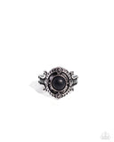 A STAMPED Out Performance - Black Ring - Paparazzi Accessories Ring Bedazzle Me Pretty Mobile Fashion Boutique
