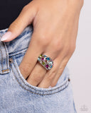 Abstract Accuracy - Pink Ring - Paparazzi Accessories Ring Bedazzle Me Pretty Mobile Fashion Boutique
